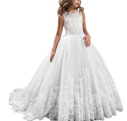 Europe And The United States New Children's Clothing Lace Wedding Dress - Royalessencelux