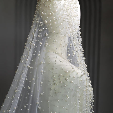 Pearl Long Luxury Wedding Veil - Royalessencelux