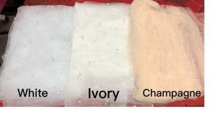 Pearl Wedding Veil 1 Layer Long Bridal Cathedral Veil - Royalessencelux