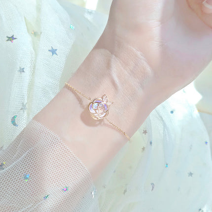 Camellia Advanced Design Sense Niche Gentle Flower Collarbone Necklace Bracelet - Royalessencelux