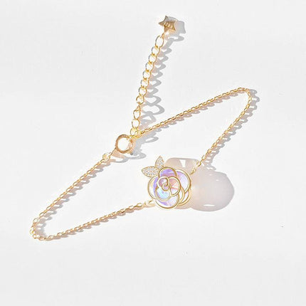 Camellia Advanced Design Sense Niche Gentle Flower Collarbone Necklace Bracelet - Royalessencelux