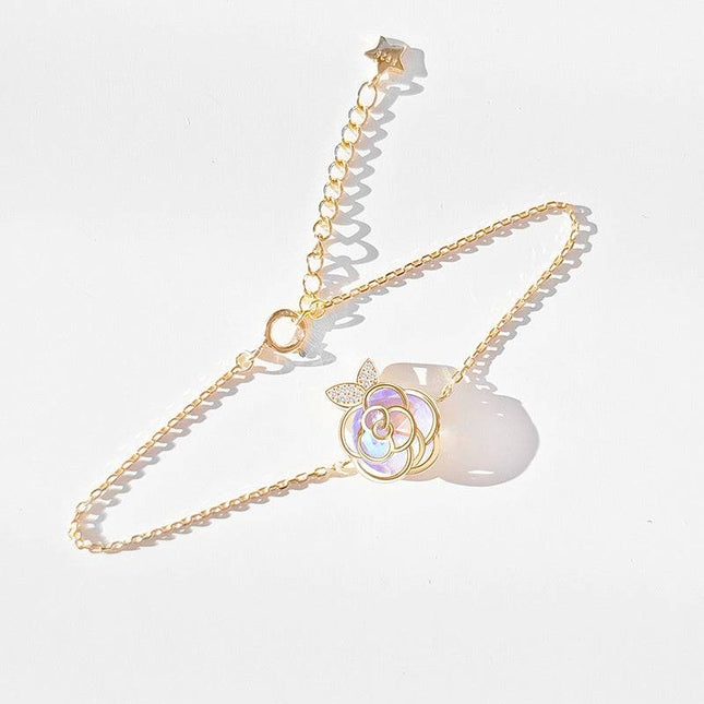 Camellia Advanced Design Sense Niche Gentle Flower Collarbone Necklace Bracelet - Royalessencelux