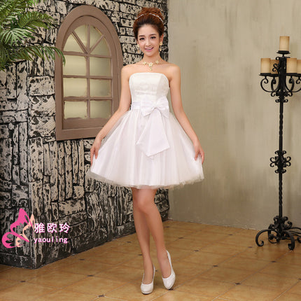 Short tube top bride wedding dress - Royalessencelux