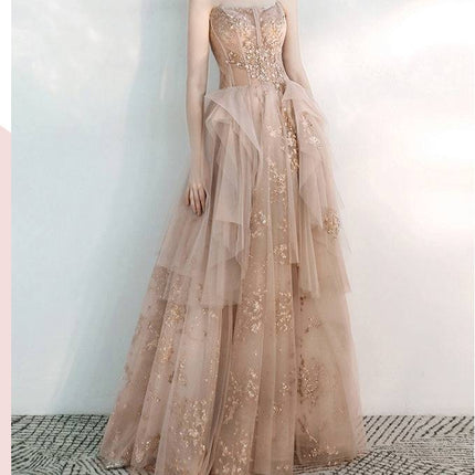 Toast Dress Female Wedding Bridesmaids Breast Wipe Long Skirt Dinner Annual Meeting Host - Royalessencelux