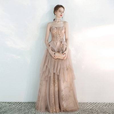 Toast Dress Female Wedding Bridesmaids Breast Wipe Long Skirt Dinner Annual Meeting Host - Royalessencelux