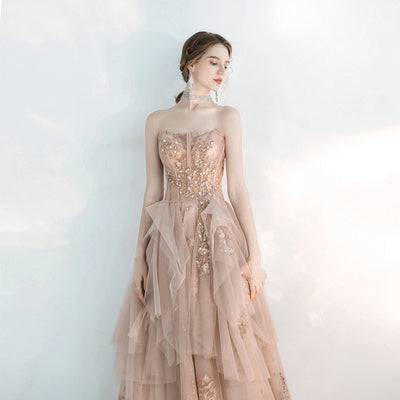 Toast Dress Female Wedding Bridesmaids Breast Wipe Long Skirt Dinner Annual Meeting Host - Royalessencelux
