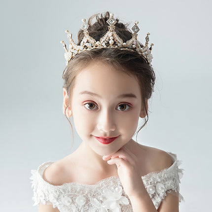 Princess Girl Diamond Crown Crystal Headband Childrens Hair Accessories Birthday Photo - Royalessencelux