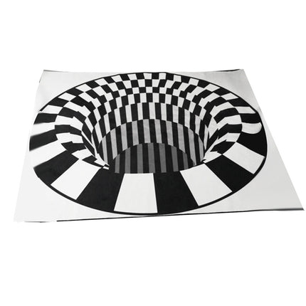 3D Vortex Carpet Black White Grid Bottomless Hole Illusion Rug Living Room Bedroom Anti-Slip Floor Mats Home Fashion Carpet Rugs - Royalessencelux