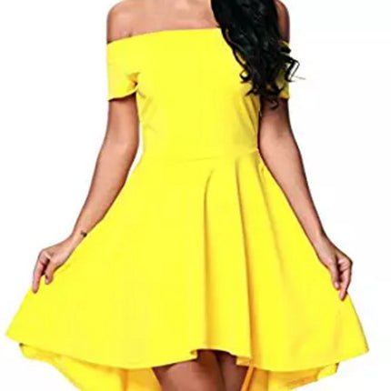 One Shoulder Short Sleeve And Large Swallowtail Skirt - Royalessencelux