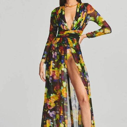 V-neck Split Comfort And Casual Dress - Royalessencelux