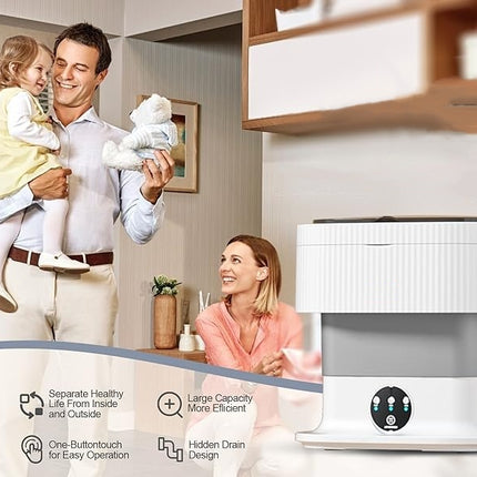 Portable Washing Machine,10L, Foldable Washer,3 Modes Deep Cleaning Of Underwear, Baby Clothes And Other Small Clothes. Suitable For Apartme - Royalessencelux