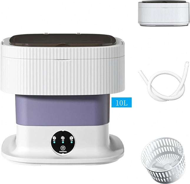 Portable Washing Machine,10L, Foldable Washer,3 Modes Deep Cleaning Of Underwear, Baby Clothes And Other Small Clothes. Suitable For Apartme - Royalessencelux