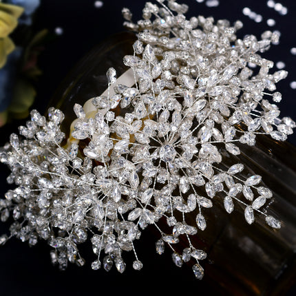 New Heavy Handmade Rhinestone Ice And Snow Queen Wedding Crown - Royalessencelux