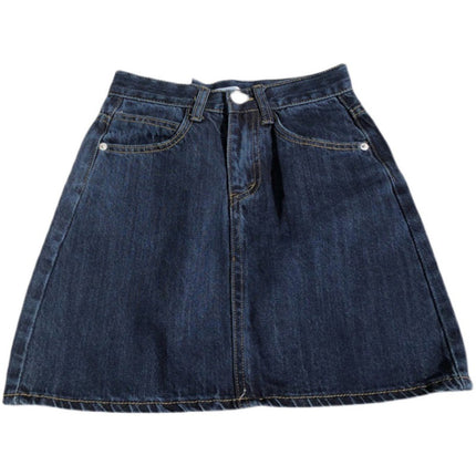 Small Denim Skirt Women's Summer Dark Blue - Royalessencelux