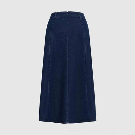 Blue Denim Women's A- Line Overall Dress - Royalessencelux