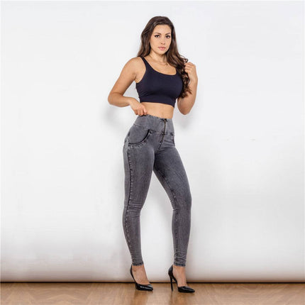 shascullfites melody high waist gray jeggings push up shaping jeans butt lifting effect  anti cellulite leggings - Royalessencelux