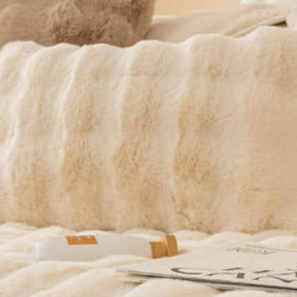 Winter Thickened Rabbit Plush Modern Sofa Cushion - Royalessencelux