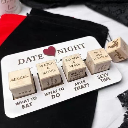 Wooden Date Night Dice Wooden Date Night Ideas Game Dice Romantic Couple Date Night Game Action Decision Dice Games For Couple - Royalessencelux