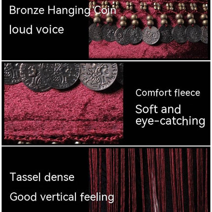 Belly Dance Waist Scarf Performance Tassel Hip Scarf Ethnic Tribe Dance Costume Belly Dance Waist Chain - Royalessencelux