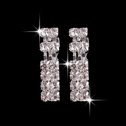 4 Pieces Rhinestones Necklace Set With Earrings Ring And Bracelet Fashion Jewelry For Women - Royalessencelux