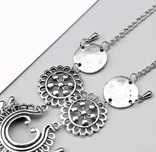 Bohemian Jewelry Antique Silver Color Hollow Flower Chain Anklets Beach Barefoot Sandals Foot Jewelry - Royalessencelux