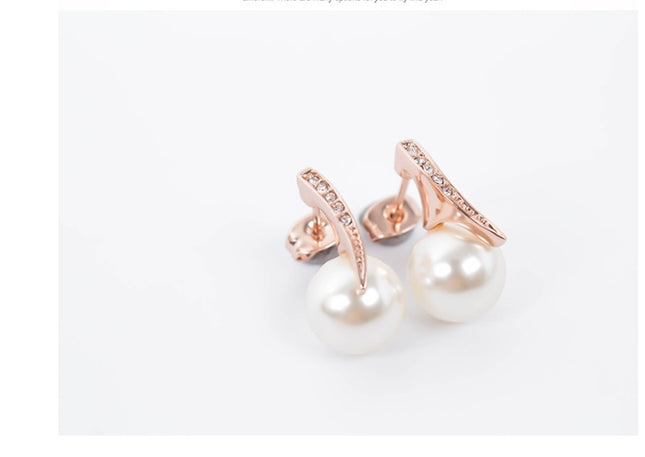 Creative Bridal Pearl Necklace Earrings Jewelry Set - Royalessencelux