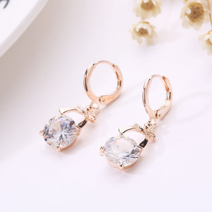 , Europe and America new jewelry, crystal earrings, jewelry set, Korean version of the bride necklace, gold-plated butterfly pendant - Royalessencelux