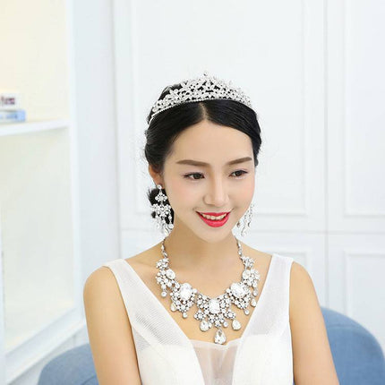 European And American Rhinestone Big Crystal Bridal Sleeve Chain, Bridal Jewelry Set, Wedding Dress Accessories - Royalessencelux