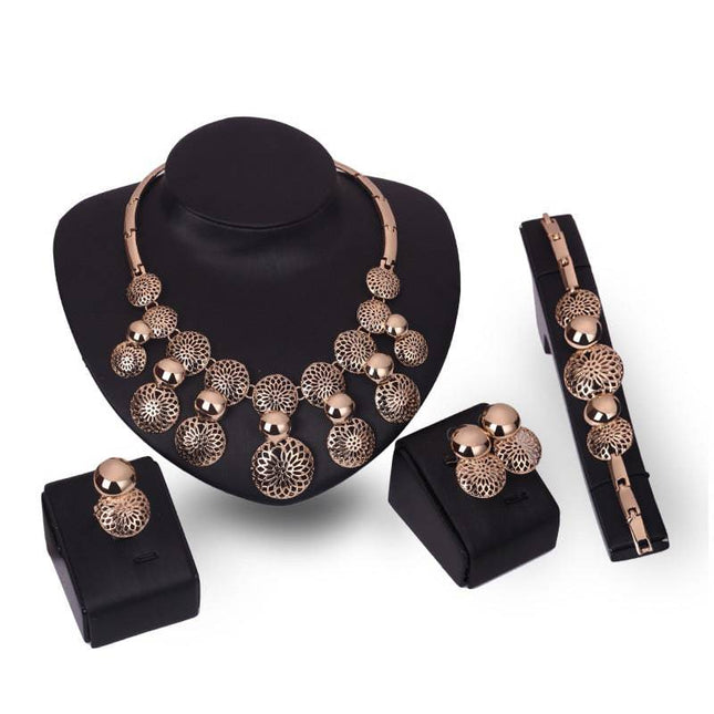 Korean fashion bride jewelry set, alloy four sets of electroplating jewelry explosion, manufacturers source - Royalessencelux