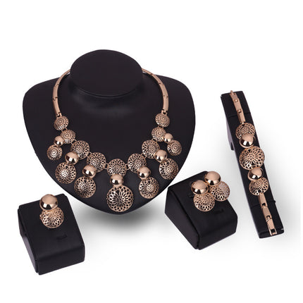 Korean fashion bride jewelry set, alloy four sets of electroplating jewelry explosion, manufacturers source - Royalessencelux