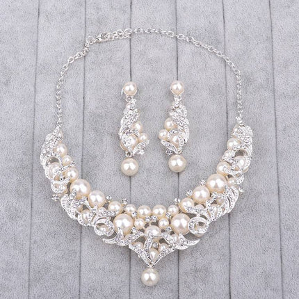 The new trade suits Europe pearl necklace jewelry pendant bride alloy big high-end wedding accessories - Royalessencelux