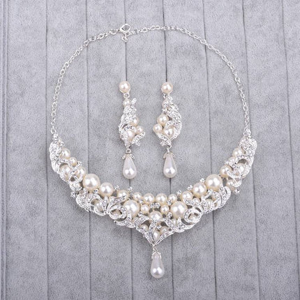 The new trade suits Europe pearl necklace jewelry pendant bride alloy big high-end wedding accessories - Royalessencelux