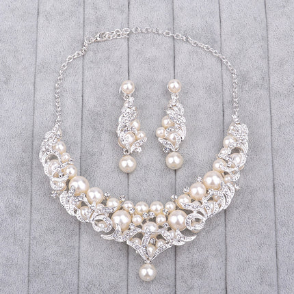 The new trade suits Europe pearl necklace jewelry pendant bride alloy big high-end wedding accessories - Royalessencelux