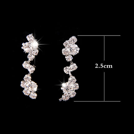 The supply of Bridal Necklace Earrings two sets of simple Rhinestone Suit Wedding Dress Accessories 425 - Royalessencelux