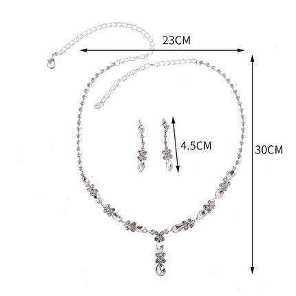 Zircon Necklace And Earrings Set - Royalessencelux