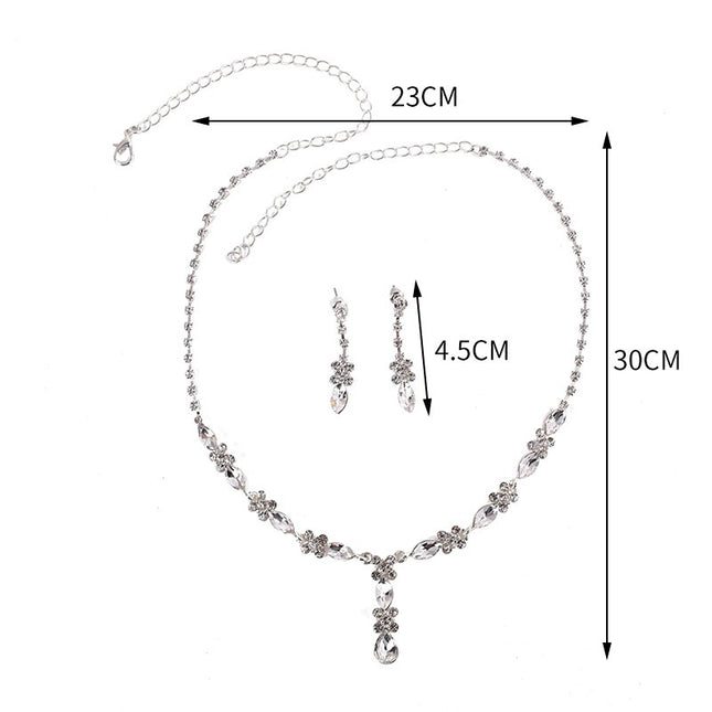 Zircon Necklace And Earrings Set - Royalessencelux