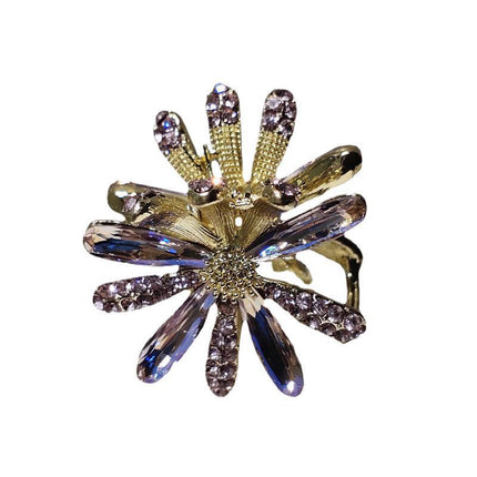 Metal Grab Clip Sweet And Simple Crystal Daisy  Korean Elegant Hair Catch Summer - Royalessencelux
