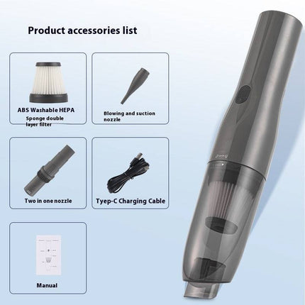 Large Suction For Home And Car Car Integrated Wireless Charging Dust Blower - Royalessencelux