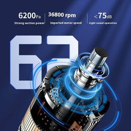 Large Suction For Home And Car Car Integrated Wireless Charging Dust Blower - Royalessencelux