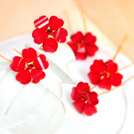 Foreign trade in Europe and the United States explosion bride wedding accessories wholesale jewelry set three piece red collar wholesale - Royalessencelux