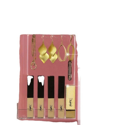 Mirror Integrated Light Desktop Large Capacity Lipstick Skin Care Products Cosmetics Storage Box - Royalessencelux