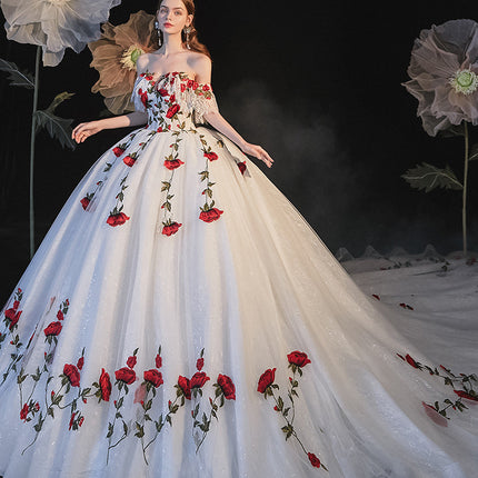 Temperament Bride Bra Trailing Mori Style Wedding Dress - Royalessencelux