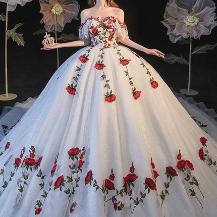 Temperament Bride Bra Trailing Mori Style Wedding Dress - Royalessencelux