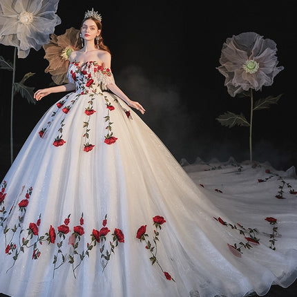 Temperament Bride Bra Trailing Mori Style Wedding Dress - Royalessencelux