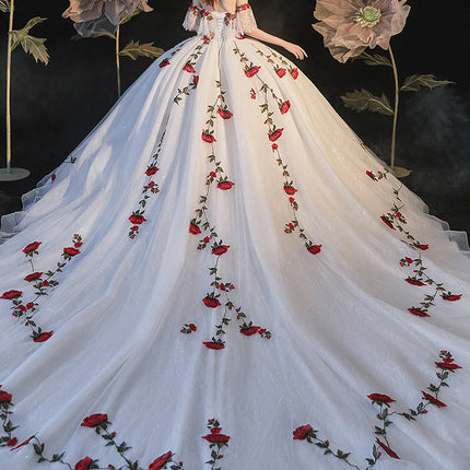 Temperament Bride Bra Trailing Mori Style Wedding Dress - Royalessencelux