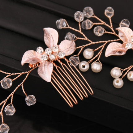 Handmade Leaf Twisted Flower Comb Headgear - Royalessencelux