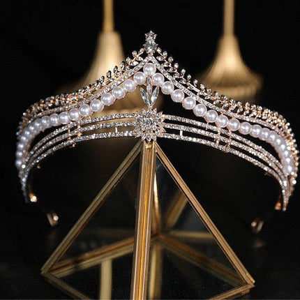 Bridal Crown Baroque Pearl High-end Luxury Headband - Royalessencelux