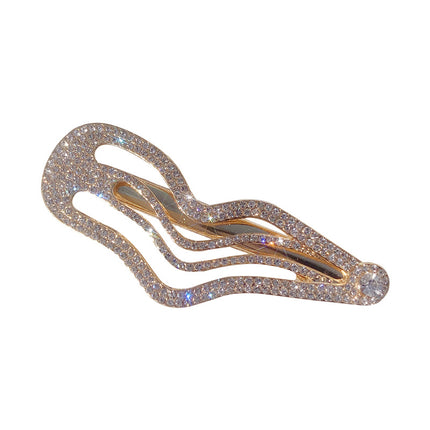 Irregular Lines Bang Sweet Cool Full Diamond Side Clip - Royalessencelux