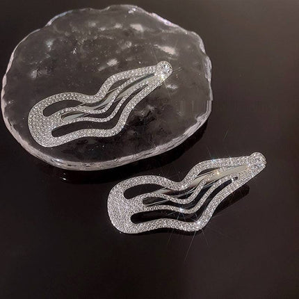 Irregular Lines Bang Sweet Cool Full Diamond Side Clip - Royalessencelux