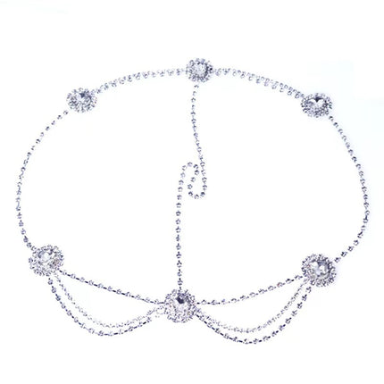 New Rhinestone Headdress Simple Water Drop Forehead Chain Bridal - Royalessencelux